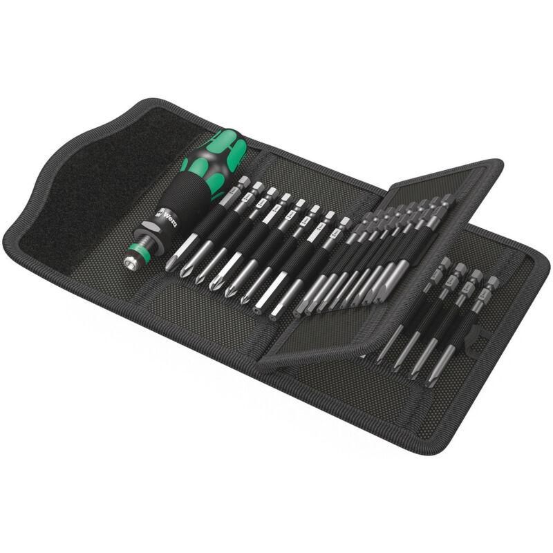 foto del prodotto wera kraftform kompakt 62 con punte lunghe 89 mm 33 pezzi in sacchetto pieghevole