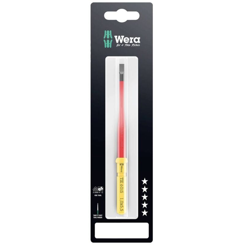 foto del prodotto wera kraftform kompakt vde 60 is 1,0x5,5x157 mm tie sb elettricisti taglio lama intercambiabile per giraviti 5.5 mm