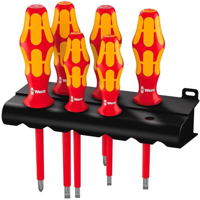 foto del prodotto wera set di 6 cacciaviti isolati kraftform plus 160 i 6 rack
