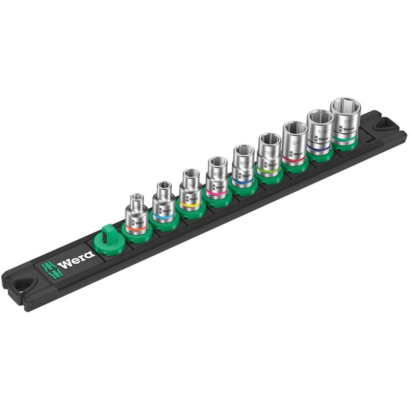 foto del prodotto wera set di 9 bussole zyklop 1 4 nuss magnetleiste a imperial 1