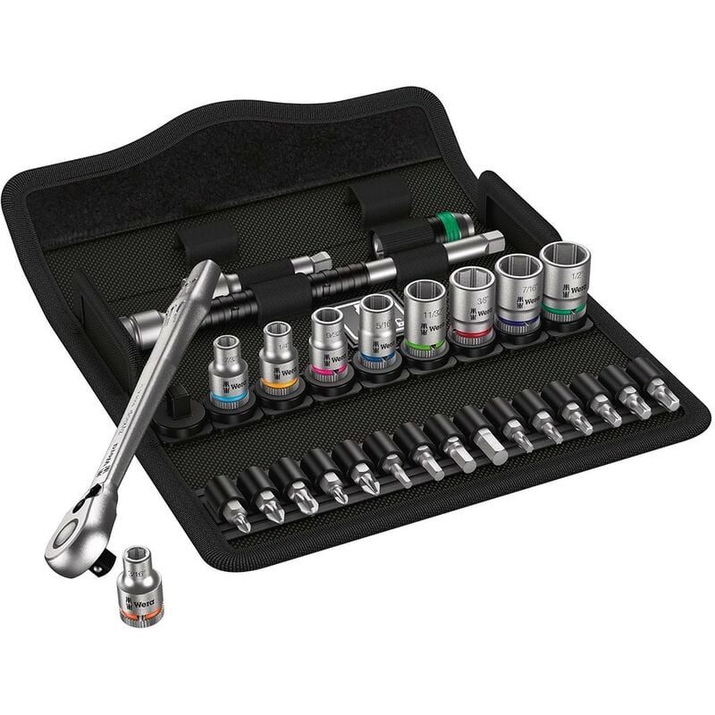 foto del prodotto wera set di bussole e inserti per avvitare 1 4 8100 sa 11 zyklop metal imp 1 4 28 pezzi 