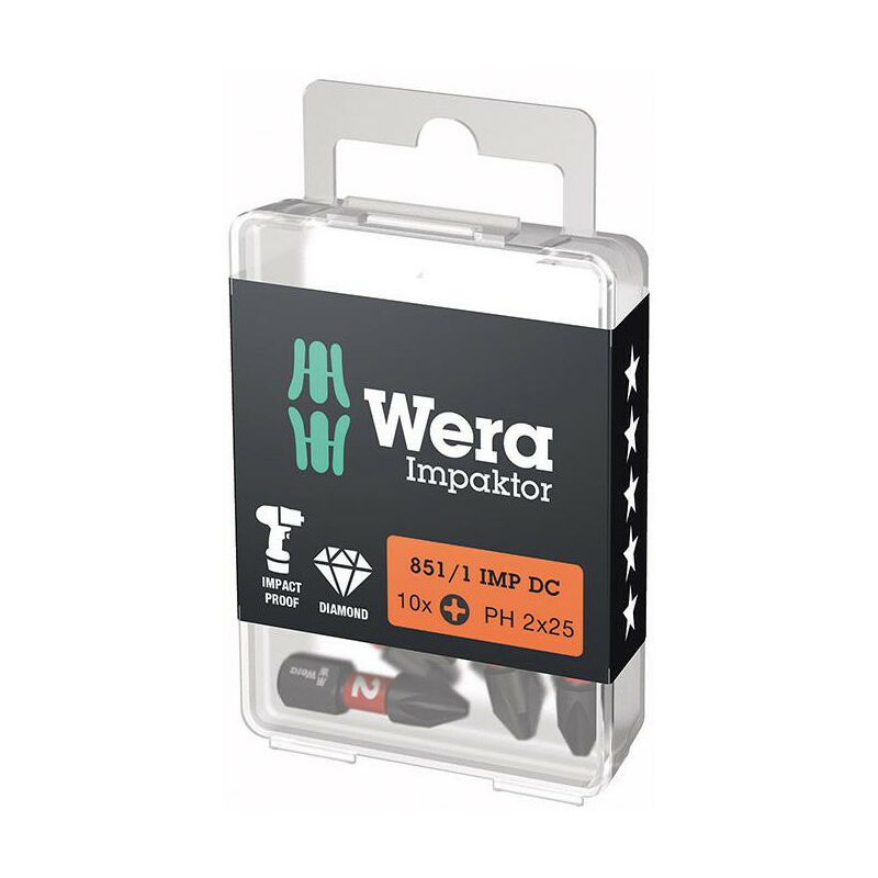 foto del prodotto wera suggerimento impagatore 1 4 din 3126 c6.3 ph2x25mm lotto di 10