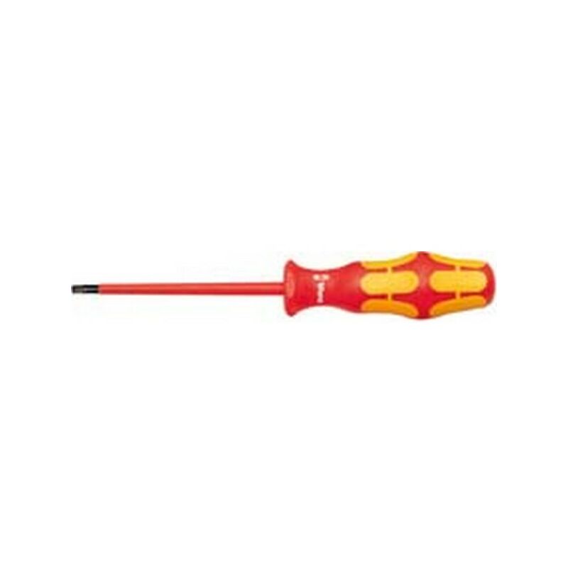 foto del prodotto wera torx cacciavite vde, dimensione 6 t lunghezza la lama 80 mm, lunghezza totale 81 mm, diametro della lama 3,0 mm