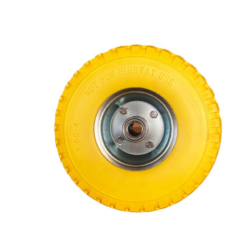 foto del prodotto werka pro ruota gialla antiforatura 10 260 x 85 mm con asse centrale alesaggio 20mm