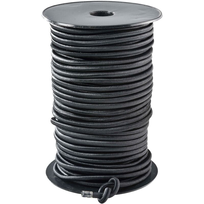 foto del prodotto werka pro - tensionatore elastico nero diverse lunghezze 4mm x 50 metri su bobina