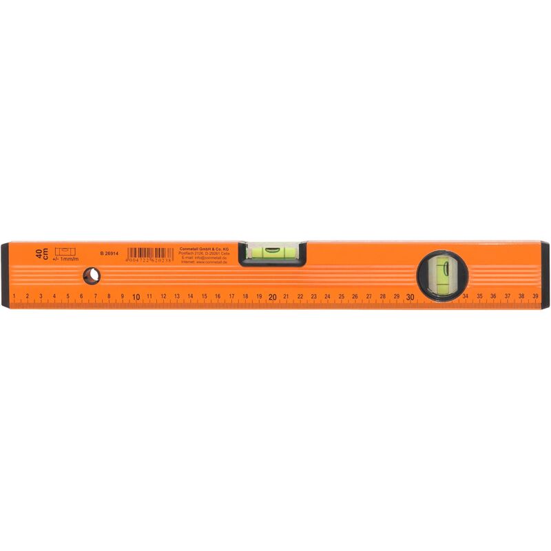 foto del prodotto werkzeyt con p b26914 livella a bolla in metallo leggero, 2 libellule, 40 cm, colore arancione