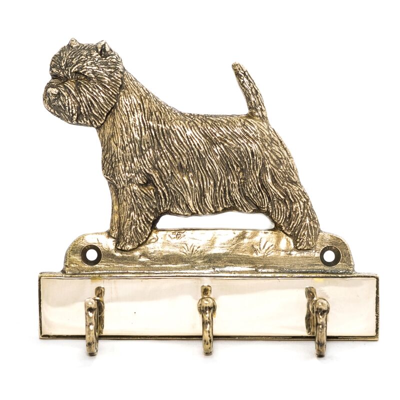 foto del prodotto west highland white terrier, westie portachiavi con cane, supporto in ottone per accessori per cani, elegante decorazione per corridoio di art dog
