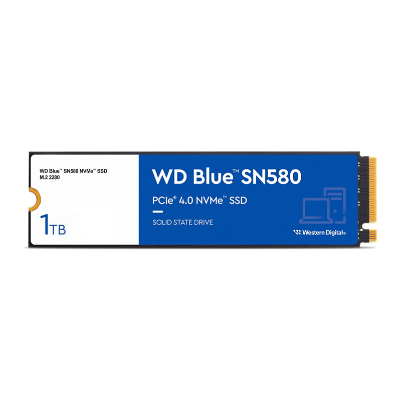 foto del prodotto western digital wd blue sn580 wds100t3b0e nvme ssd m.2 1tb