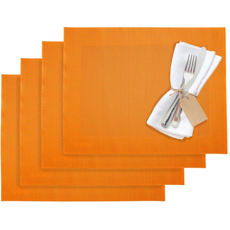 foto del prodotto westmark set da tavola tovagliette americane, 4 pezzi, 42 x 32 cm, materiale sintetico, arancione, saleen edition home