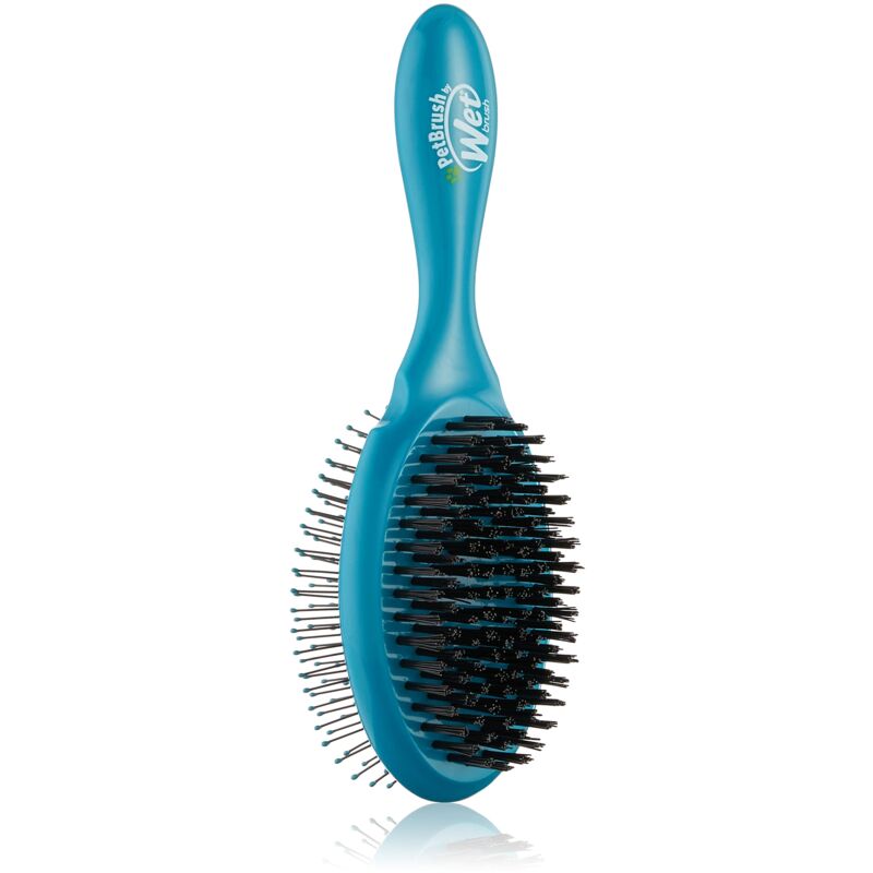 foto del prodotto wet brush ultimate grooming spazzola districante 2 in 1 per animali domestici, con setole ultra morbide intelliflex per rimuovere peli e sporco,