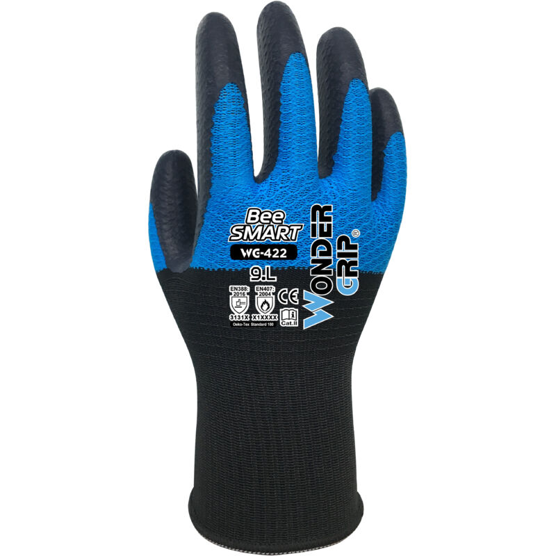 foto del prodotto wg 422 bee smart guanti da lavoro con impugnatura extra in lattice, rivestimento in lattice tecnologia a maglia, guanti di protezione dal calore