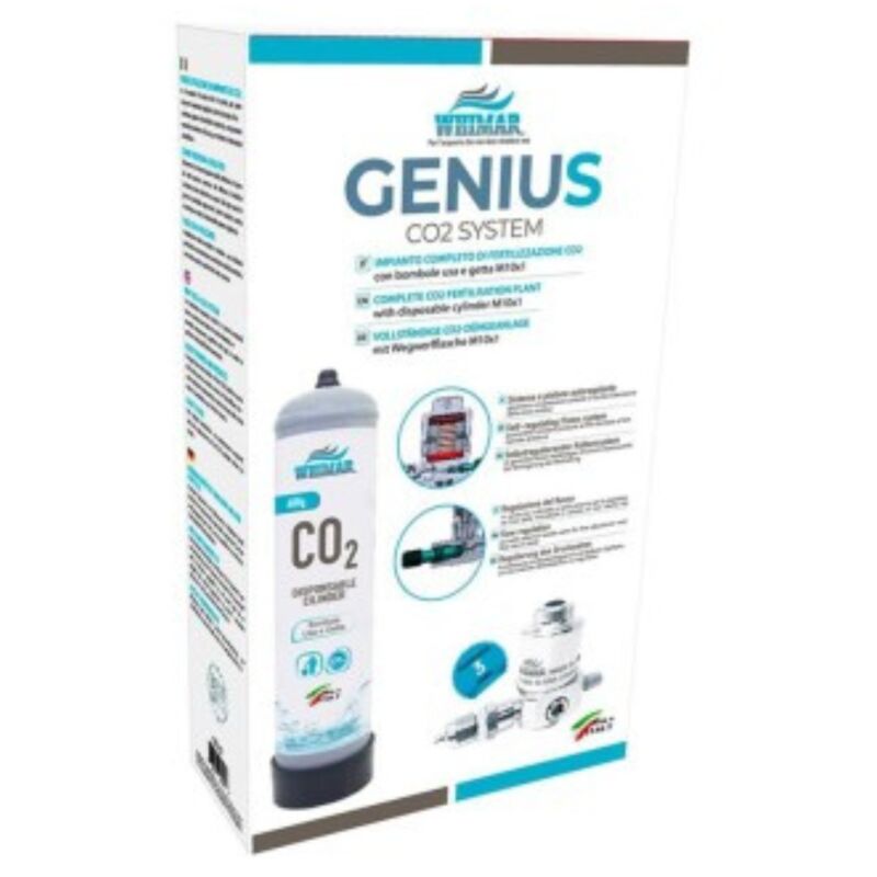foto del prodotto whimar genius co2 system 600gr versione basic plus con diffusore ed elettrovalvola