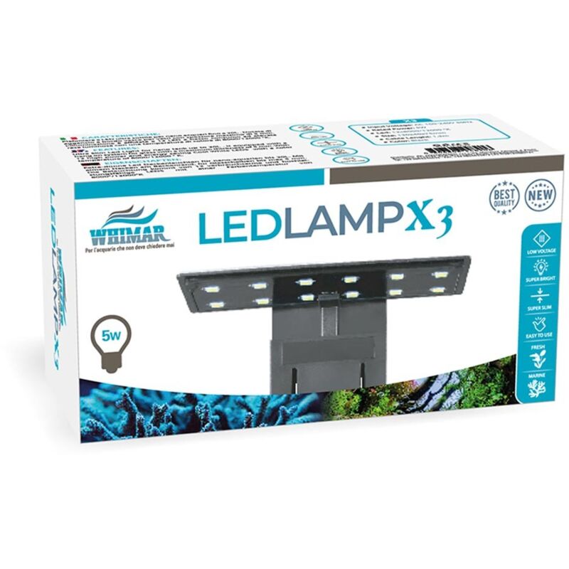foto del prodotto whimar led lamp x3 mini plafoniera ad alta efficienza per nano acquari