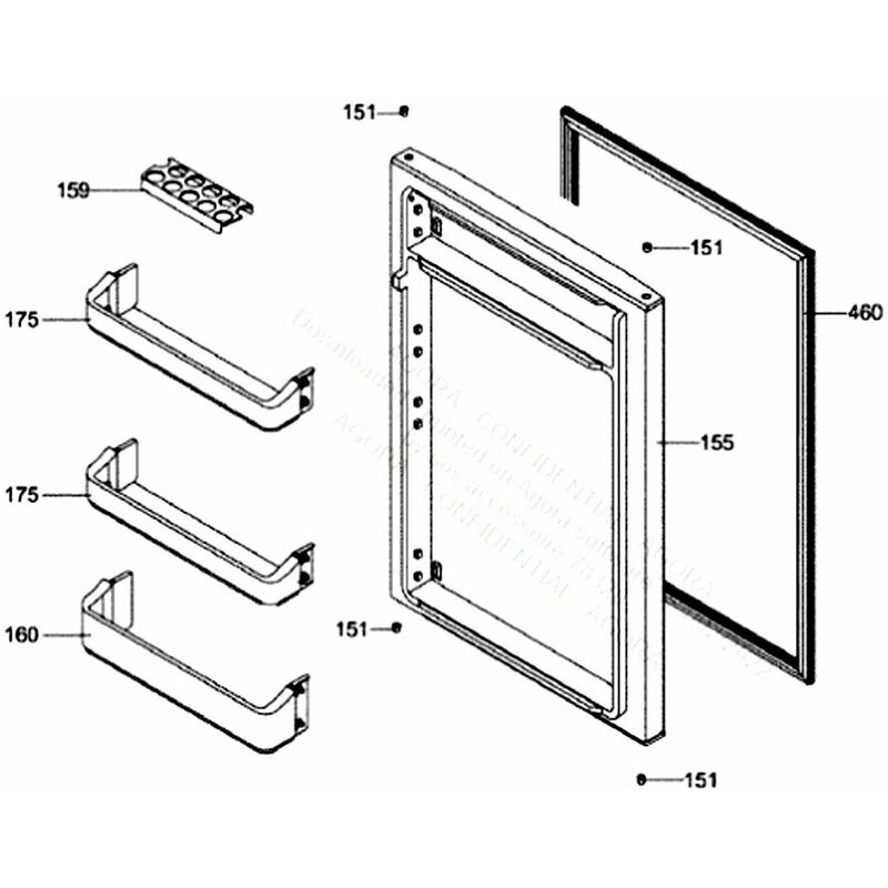 foto del prodotto whirlpool balconcino mensola per bottiglie codice 160 originale frigorifero, congelatore 3333518015250764291