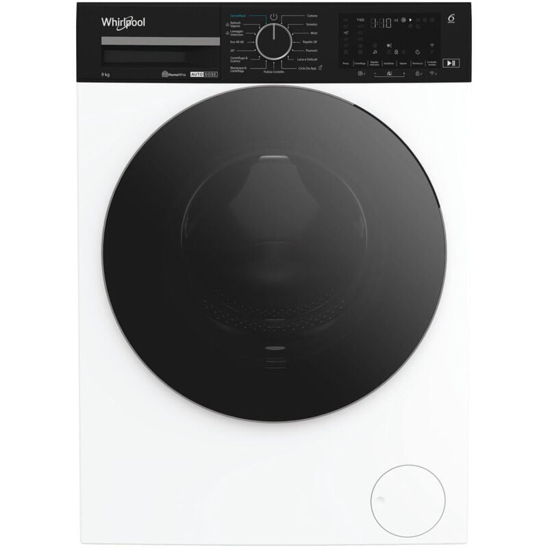 foto del prodotto whirlpool - lavatrice smart connessa con wifi - wpm 97w ads it. tipo di carica caricamento frontale. capacità cestello 9 kg, classe di efficienza