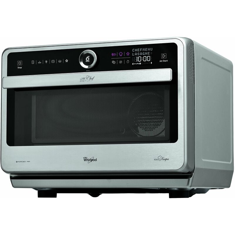 foto del prodotto whirlpool microonde a libera installazione jt 479 ix chef premium termoventilato combinato, 33 litri, inox, con griglia alta, griglia bassa, piatto