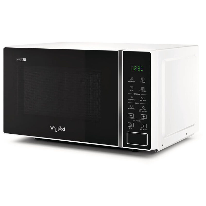 foto del prodotto whirlpool mwp 203 w superficie piana microonde con grill 20 l 700 w nero, bianco
