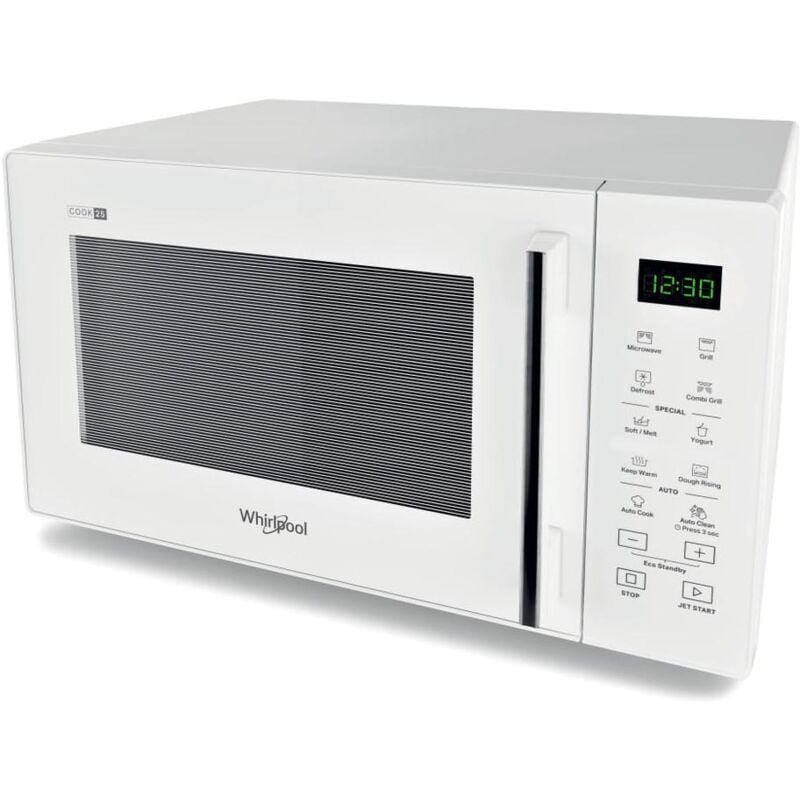 foto del prodotto whirlpool mwp 253 w superficie piana microonde con grill 25 l 900 w bianco