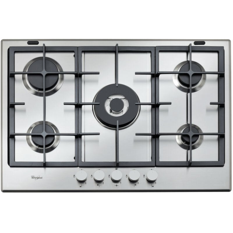 foto del prodotto whirlpool piano cottura a gas gma 7522 ix. colore del prodotto acciaio inox, posizionamento dell apparecchio da incasso, dimensione della