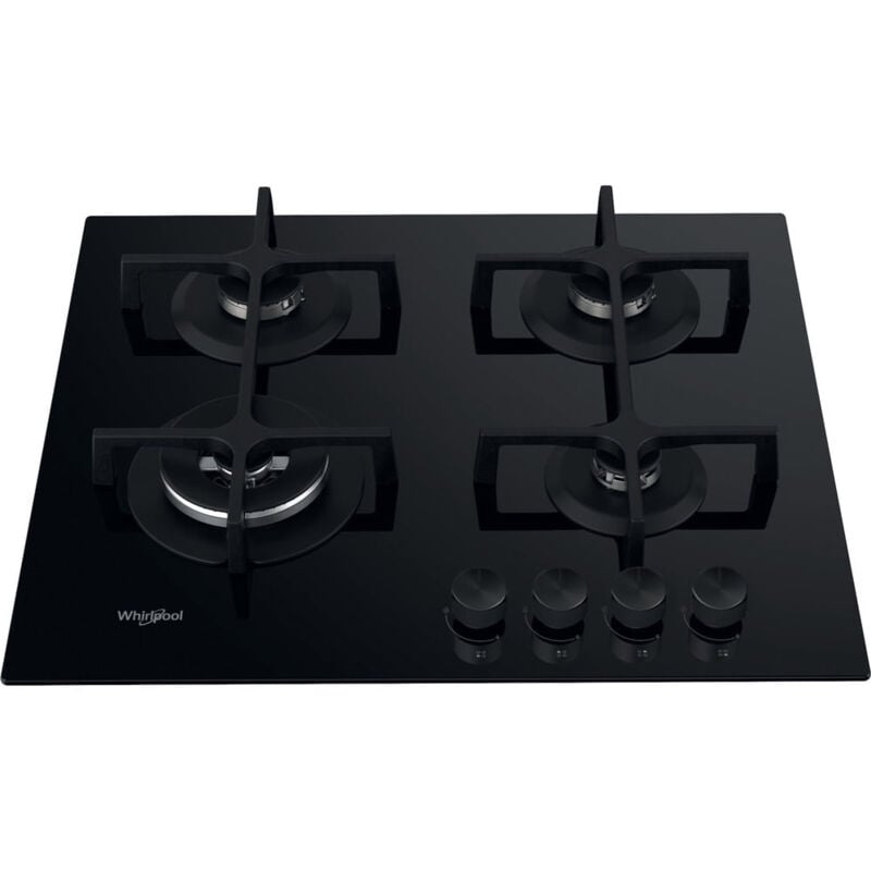 foto del prodotto whirlpool piano cottura a gas goa 6423 nb1. colore del prodotto nero, posizionamento dell apparecchio da incasso, dimensione della larghezza