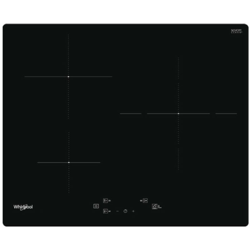 foto del prodotto whirlpool piano cottura a induzione 60cm 3 fuochi 7200w nero wsq1160ne
