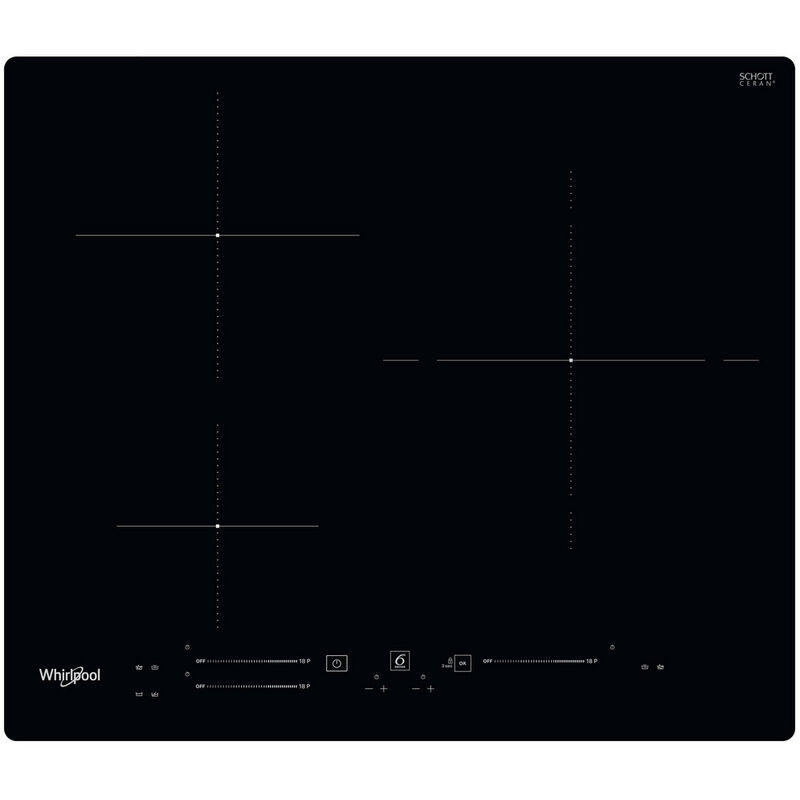 foto del prodotto whirlpool piano cottura a induzione 60cm 3 fuochi 7200w wss3960ne