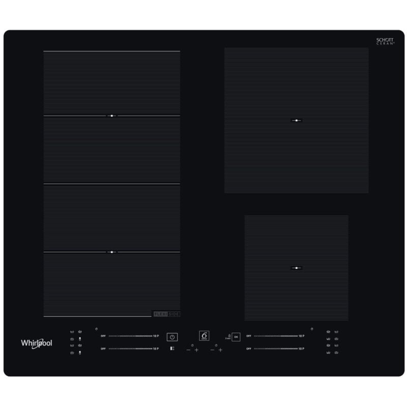 foto del prodotto whirlpool piano cottura a induzione in vetroceramica wf s0160 ne. colore del prodotto nero, posizionamento dell apparecchio da incasso,