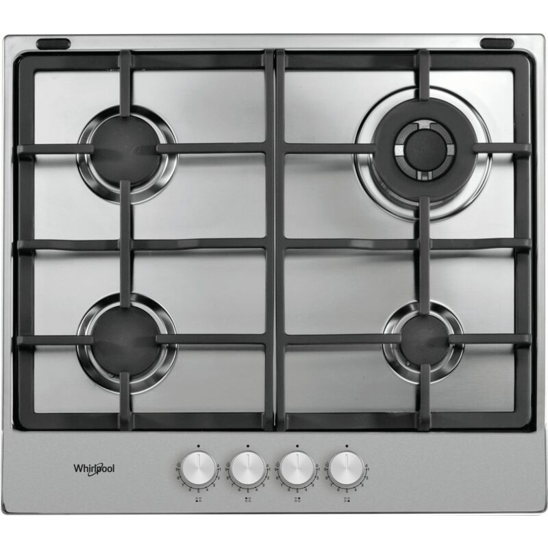 foto del prodotto whirlpool tgml 661 ix acciaio inossidabile da incasso 58 cm gas 4 fornelli