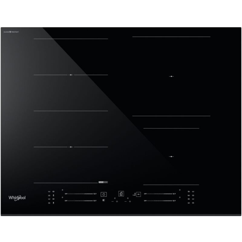 foto del prodotto whirlpool wf s4665 cpbf. colore del prodotto nero, posizionamento dell apparecchio da incasso, dimensione della larghezza del piano cottura 65