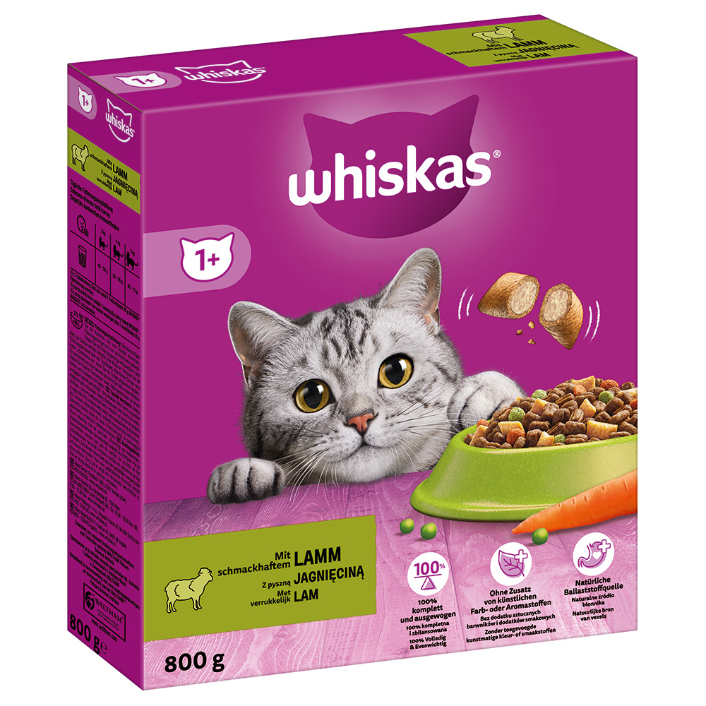 foto del prodotto whiskas 1 agnello crocchette per gatti - set 2 x 800 g