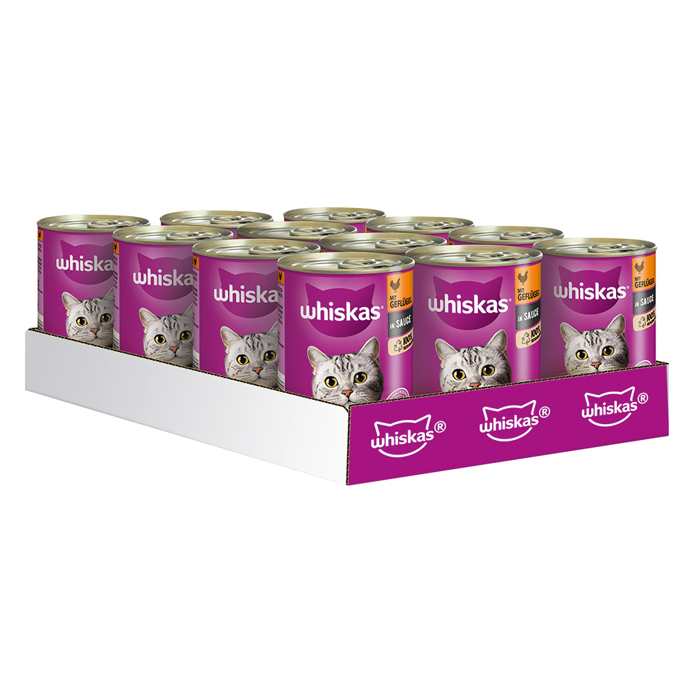 foto del prodotto whiskas 1 lattine 12 x 400 g umido per gatto carni bianche in salsa