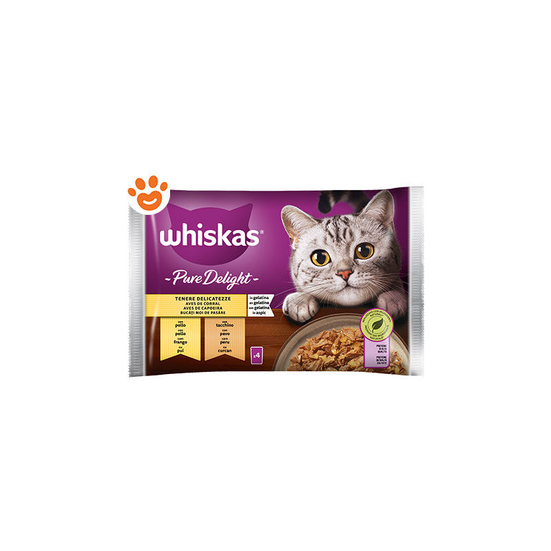 foto del prodotto whiskas cat pure delight tenere delicatezze in gelatina pollo tacchino whiskas cat pure delight tenere delicatezze in gelatina pollo tacchino