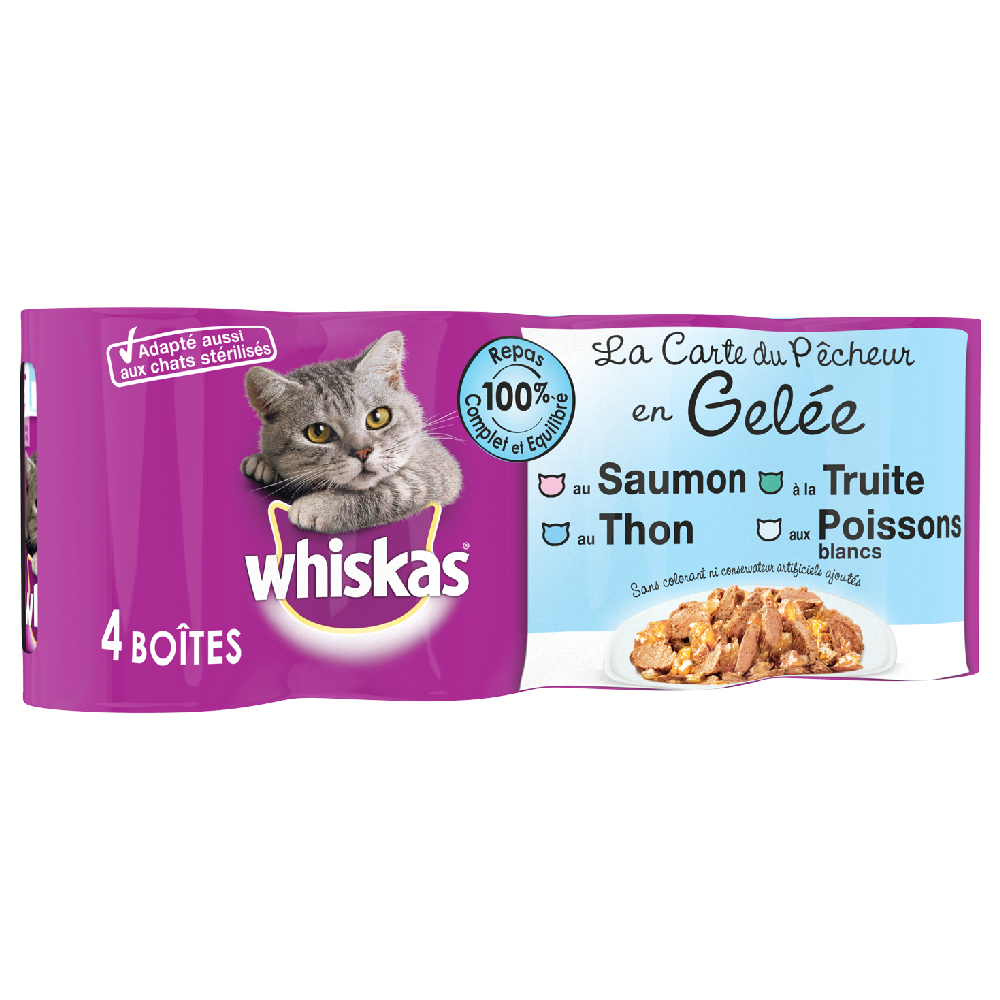 foto del prodotto whiskas la carte 12 x 390 400 g 12 x 390 g del pescatore in gelatina
