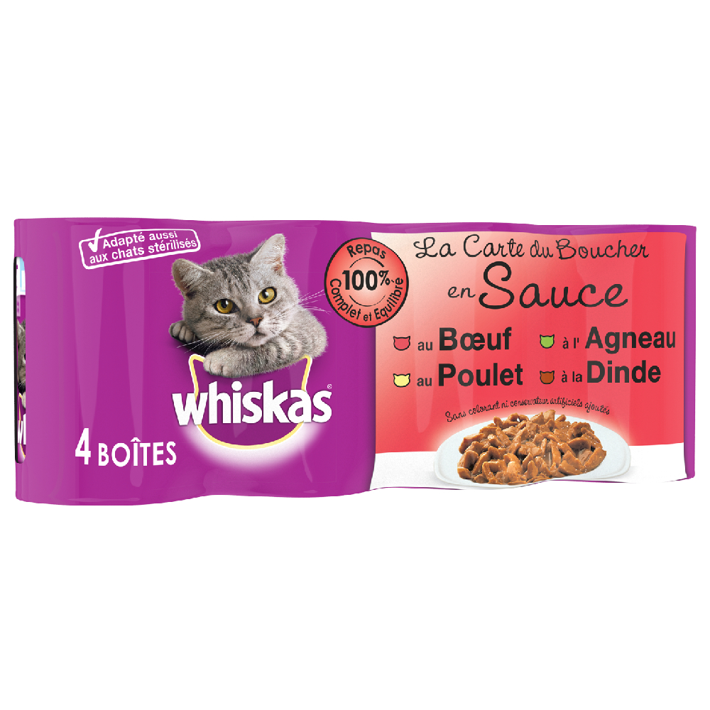 foto del prodotto whiskas la carte 12 x 390 400 g 12 x 400 g del macellaio in salsa