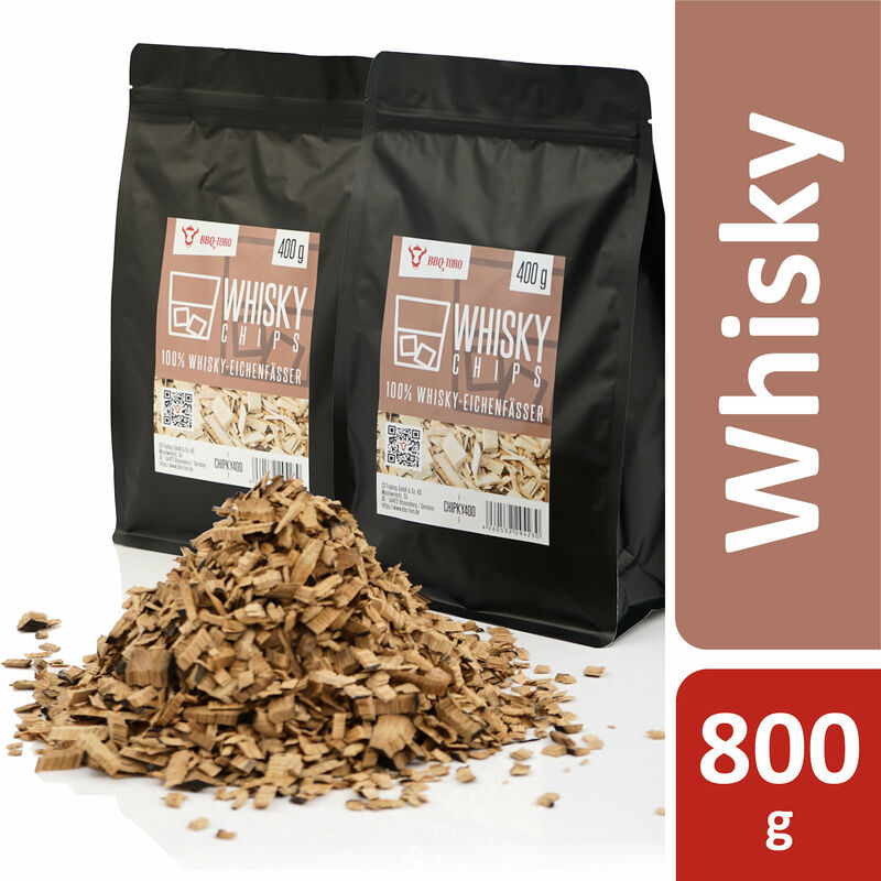 foto del prodotto whisky smoker chips 800 g ricavato da botti di rovere 100 whisky bbq toro
