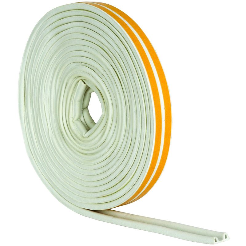 foto del prodotto white 05sr034005mw paraspifferi in gomma epdm a p , autoadesivo, 5 m, lunghezza 5 m, larghezza 9 mm, altezza 5 mm stormguard