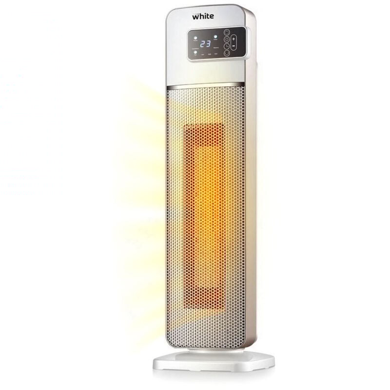 foto del prodotto white - stufa elettrica a torre con display a led tocuh screen 2000w