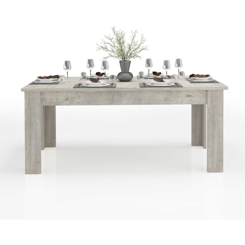 foto del prodotto whous tavolo allungabile jesi per sala da pranzo e soggiorno, estensibile da 140 a 190 cm, tavolo cucina per 6 8 persone, cemento