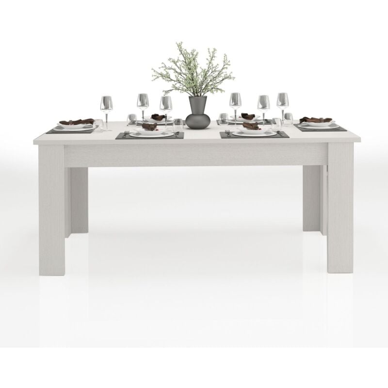 foto del prodotto whous tavolo allungabile jesi per sala da pranzo e soggiorno, estensibile da 160 a 210 cm, tavolo cucina per 6 8 persone, bianco larice