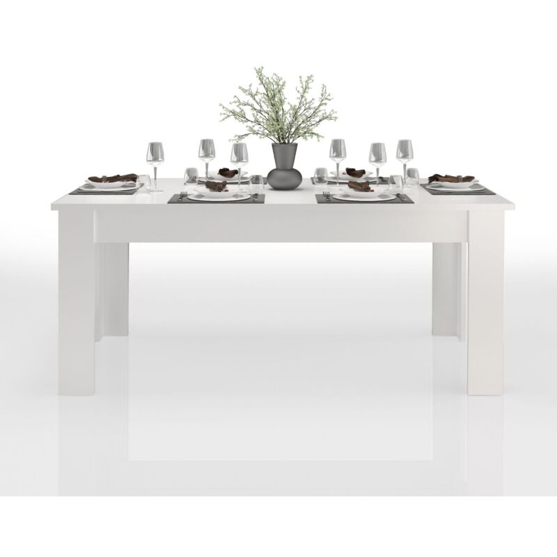 foto del prodotto whous tavolo allungabile jesi per sala da pranzo e soggiorno, estensibile da 160 a 210 cm, tavolo cucina per 6 8 persone, bianco lucido