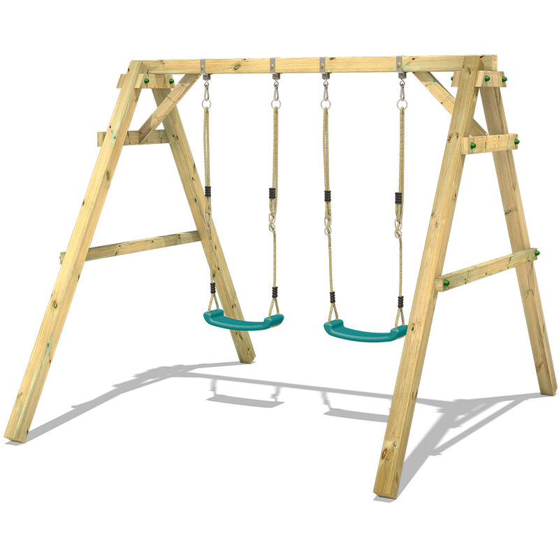 foto del prodotto wickey altalena sky dancer prime con modulo di arrampicata altalena da giardino turchese