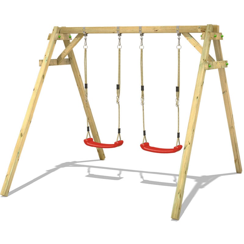 foto del prodotto wickey altalena smart move con modulo di arrampicata altalena da giardino rosso