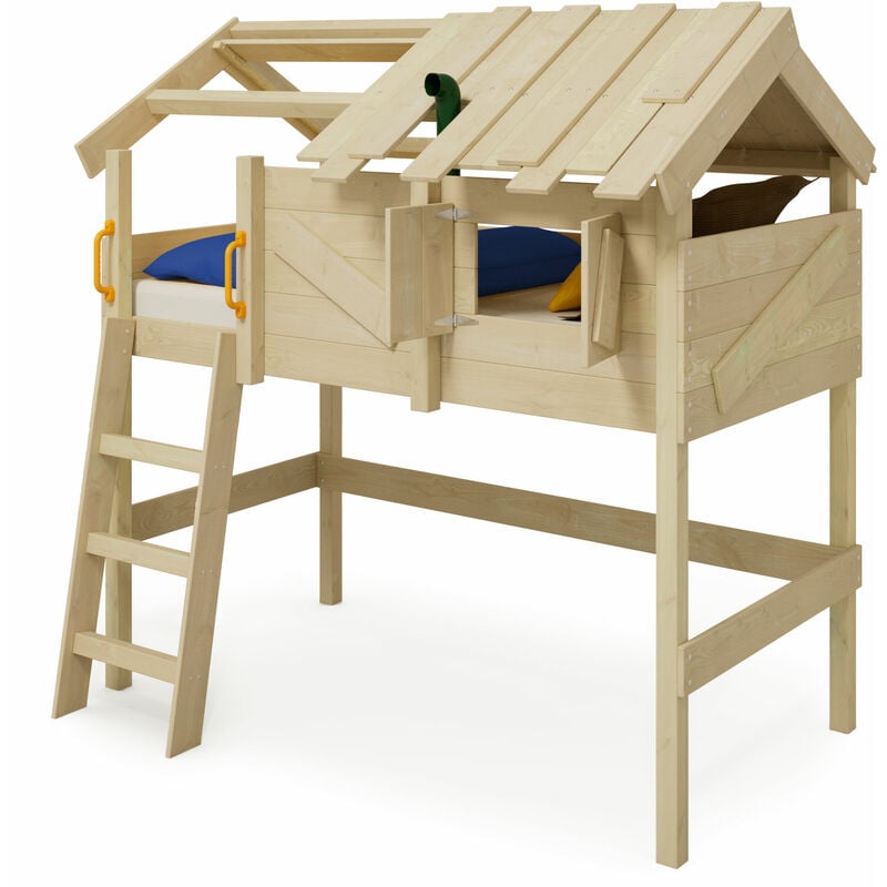 foto del prodotto wickey letti per bambini, letto a soppalco crazy cove teleone culla 90 x 200 cm, letto a castello