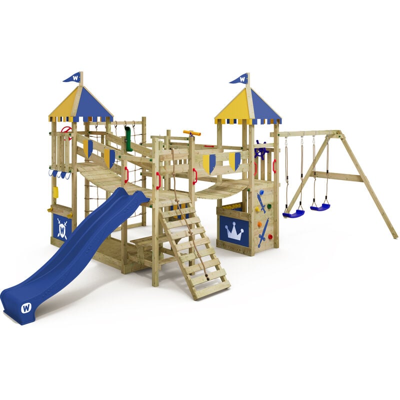 foto del prodotto wickey parco giochi in legno smart queen giochi da giardino con altalena e scivolo torre d arrampicata da esterno con sabbiera e scala di risalita