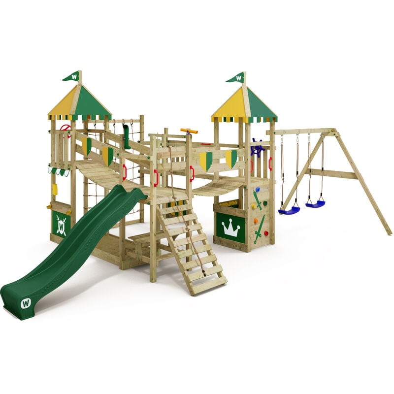 foto del prodotto wickey parco giochi in legno smart queen giochi da giardino con altalena e scivolo torre d arrampicata da esterno con sabbiera e scala di risalita