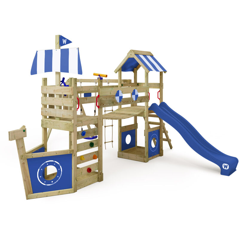 foto del prodotto wickey parco giochi in legno stormflyer giochi da giardino con altalena e scivolo casetta da gioco per l arrampicata con sabbiera e scala di risalita
