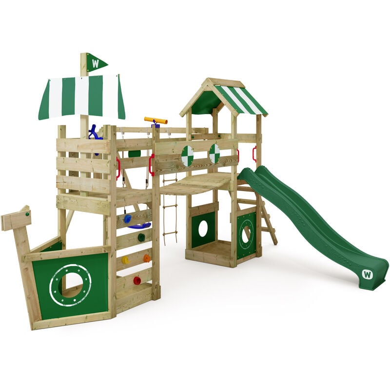 foto del prodotto wickey parco giochi in legno stormflyer giochi da giardino con altalena e scivolo casetta da gioco per l arrampicata con sabbiera e scala di risalita