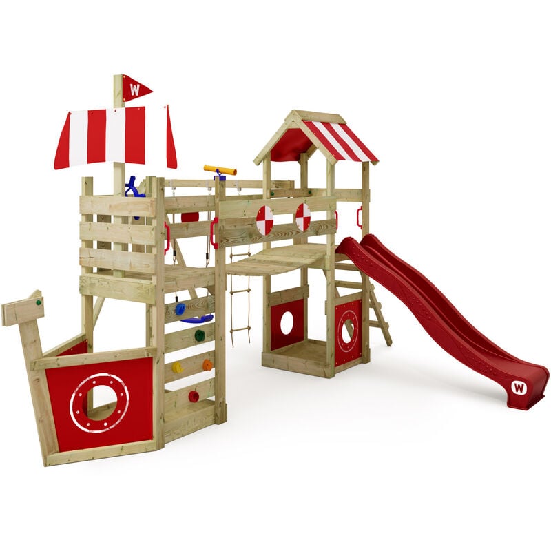 foto del prodotto wickey parco giochi in legno stormflyer giochi da giardino con altalena e scivolo casetta da gioco per l arrampicata con sabbiera e scala di risalita