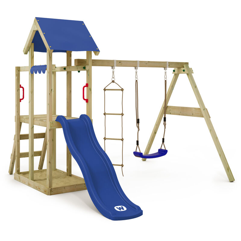 foto del prodotto wickey parco giochi in legno tinyplace giochi da giardino con altalena e scivolo torre d arrampicata da esterno con sabbiera e scala di risalita per