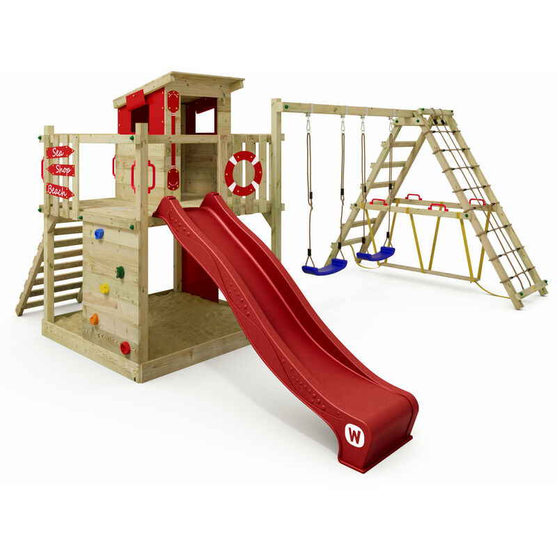 foto del prodotto wickey parco giochi smart surf con scivolo e struttura per arrampicata rosso